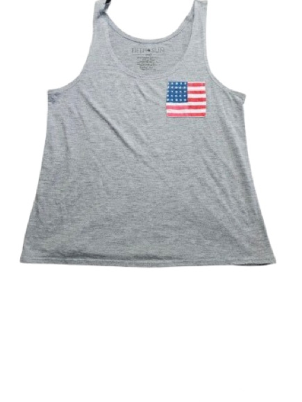 Fifth Sun Women’s Heather Gray Tank Top - Flag Pocket Size Small